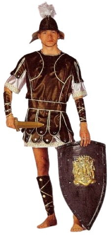 verhuur - carnaval - Historisch - Romeinse soldaat bruin